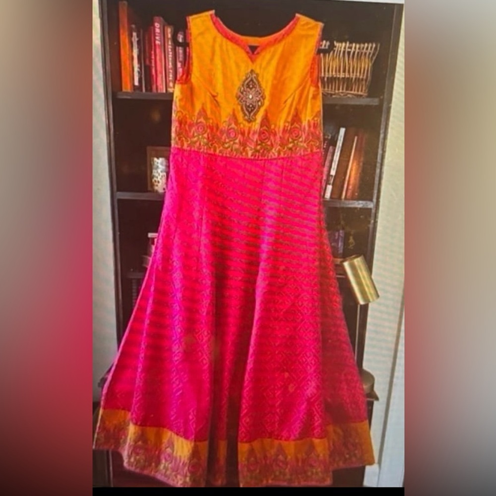 Vibrant Pink and Yellow Dress